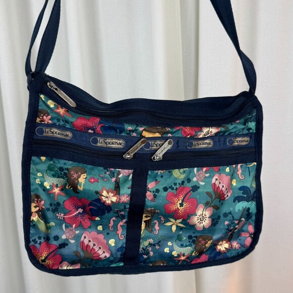 LeSportsac Hawaii Exclusive Mermaid Deluxe Everday Bag – Rare Retired - Picture 1 of 7